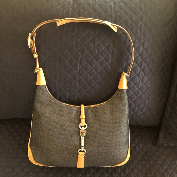 Vintage Coach Denim Purse with Leather Trim - Picture 2 of 10